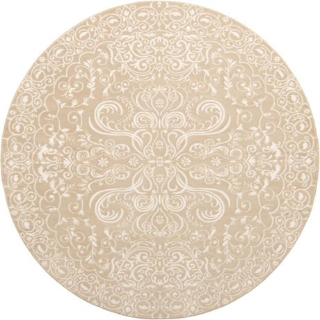Beige 7' 10 x 7' 10 Rushmore Round Area Rug 55% Polypropylene & 45% Polyester Durable Quality Carpet for Indoor Home Decorating for Sale at Rug Engine