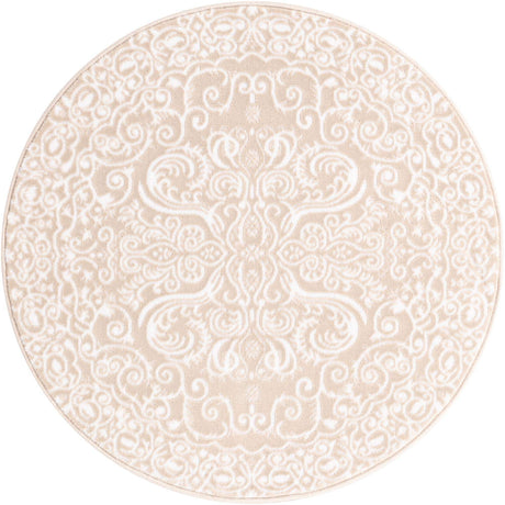 Beige 3' 3 x 3' 3 Rushmore Round Area Rug 55% Polypropylene & 45% Polyester Durable Quality Carpet for Indoor Home Decorating for Sale at Rug Engine