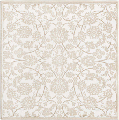 Snow White 4' x 4' Rushmore Square Area Rug 55% Polypropylene & 45% Polyester Durable Quality Carpet for Indoor Home Decorating for Sale at Rug Engine