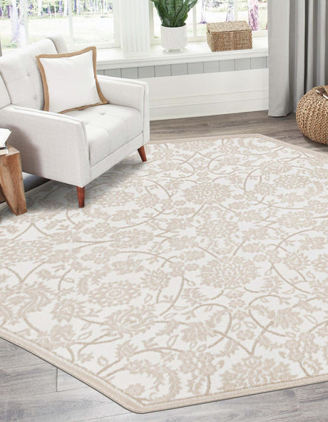 Snow White 7' 10 x 7' 10 Rushmore Octagon Area Rug 55% Polypropylene & 45% Polyester Durable Quality Carpet for Indoor Home Decorating for Sale at Rug Engine