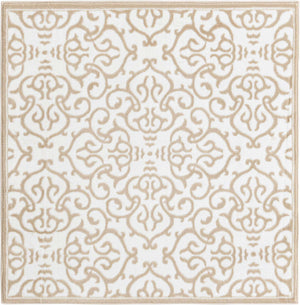 Snow White 4' x 4' Rushmore Square Area Rug 55% Polypropylene & 45% Polyester Durable Quality Carpet for Indoor Home Decorating for Sale at Rug Engine