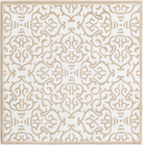 Snow White 4' x 4' Rushmore Square Area Rug 55% Polypropylene & 45% Polyester Durable Quality Carpet for Indoor Home Decorating for Sale at Rug Engine