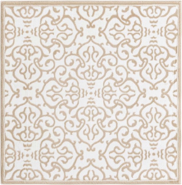 Snow White 4' x 4' Rushmore Square Area Rug 55% Polypropylene & 45% Polyester Durable Quality Carpet for Indoor Home Decorating for Sale at Rug Engine
