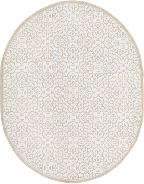Snow White 7' 10 x 10' Rushmore Oval Area Rug 55% Polypropylene & 45% Polyester Durable Quality Carpet for Indoor Home Decorating for Sale at Rug Engine