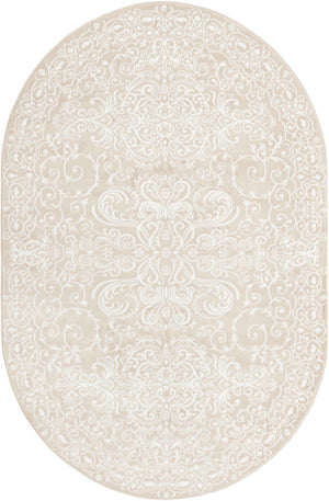 Snow White 5' 3 x 8' Rushmore Oval Area Rug 55% Polypropylene & 45% Polyester Durable Quality Carpet for Indoor Home Decorating for Sale at Rug Engine