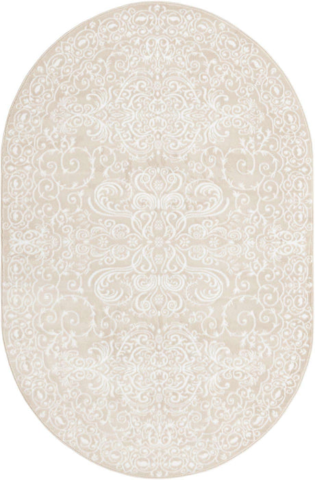 Snow White 5' 3 x 8' Rushmore Oval Area Rug 55% Polypropylene & 45% Polyester Durable Quality Carpet for Indoor Home Decorating for Sale at Rug Engine