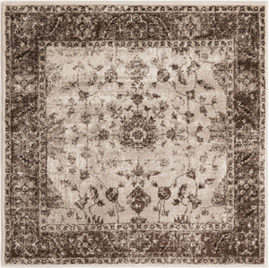 Cream 4' x 4' Rushmore Square Area Rug 55% Polypropylene & 45% Polyester Durable Quality Carpet for Indoor Home Decorating for Sale at Rug Engine
