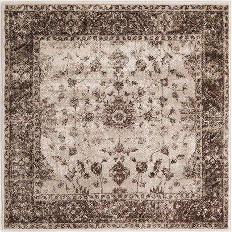 Cream 4' x 4' Rushmore Square Area Rug 55% Polypropylene & 45% Polyester Durable Quality Carpet for Indoor Home Decorating for Sale at Rug Engine