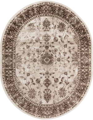 Cream 7' 10 x 10' Rushmore Oval Area Rug 55% Polypropylene & 45% Polyester Durable Quality Carpet for Indoor Home Decorating for Sale at Rug Engine