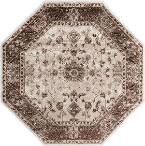 Cream 7' 10 x 7' 10 Rushmore Octagon Area Rug 55% Polypropylene & 45% Polyester Durable Quality Carpet for Indoor Home Decorating for Sale at Rug Engine
