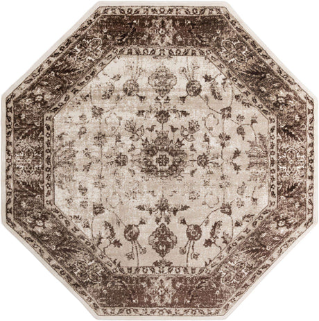 Cream 7' 10 x 7' 10 Rushmore Octagon Area Rug 55% Polypropylene & 45% Polyester Durable Quality Carpet for Indoor Home Decorating for Sale at Rug Engine