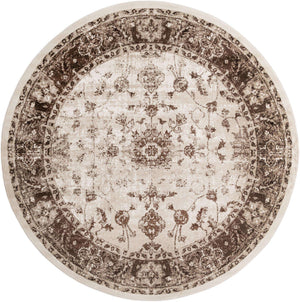 Cream 7' 10 x 7' 10 Rushmore Round Area Rug 55% Polypropylene & 45% Polyester Durable Quality Carpet for Indoor Home Decorating for Sale at Rug Engine