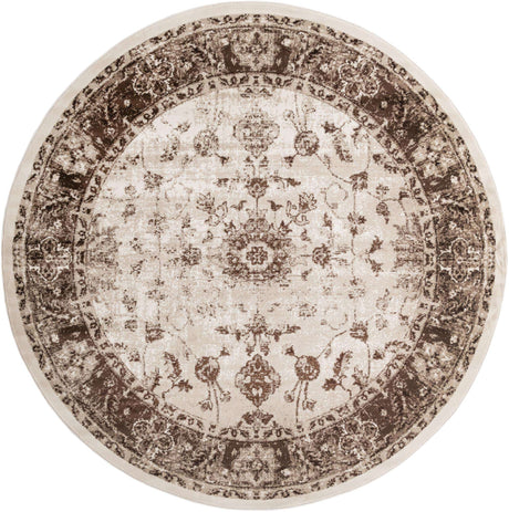 Cream 7' 10 x 7' 10 Rushmore Round Area Rug 55% Polypropylene & 45% Polyester Durable Quality Carpet for Indoor Home Decorating for Sale at Rug Engine