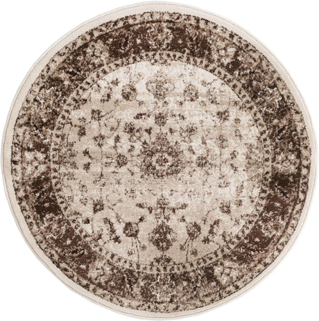 Cream 3' 3 x 3' 3 Rushmore Round Area Rug 55% Polypropylene & 45% Polyester Durable Quality Carpet for Indoor Home Decorating for Sale at Rug Engine