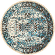 Ivory and Blue 3' 3 x 3' 3 Imperial Round Area Rug 100% Polypropylene With Cotton Backing Traditional Vintage Distressed Design Carpet for Sale at Rug Engine
