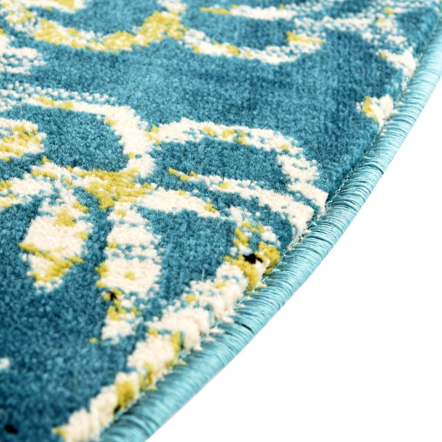 Blue 7' 10 x 7' 10 Imperial Round Area Rug 100% Polypropylene With Cotton Backing Traditional Vintage Distressed Design Carpet for Sale at Rug Engine