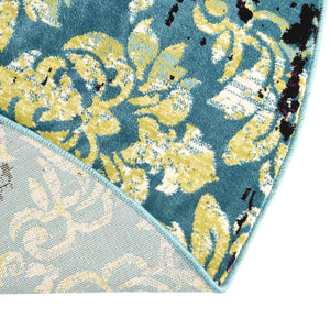 Blue 7' 10 x 7' 10 Imperial Round Area Rug 100% Polypropylene With Cotton Backing Traditional Vintage Distressed Design Carpet for Sale at Rug Engine