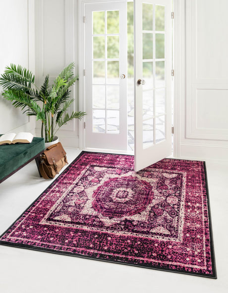 Lilac 4' x 4' Imperial Square Area Rug 100% Polypropylene With Cotton Backing Traditional Vintage Distressed Design Carpet for Sale at Rug Engine