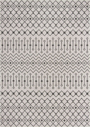 Gray 10' x 14' 1 Outdoor Trellis Rectangle Area Rug Weather Resistant for Patio, Deck, Terrace, Balcony, Porch Geometric Design Water Safe Outside Carpet for Sale at Rug Engine