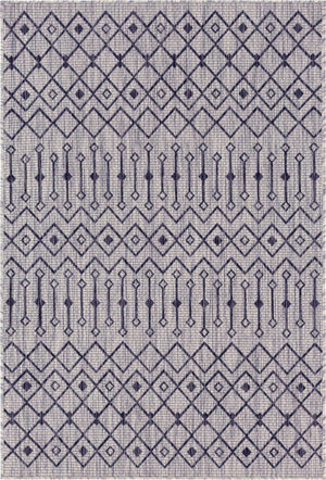 Gray 3' 1 x 5' 3 Outdoor Trellis Rectangle Area Rug Weather Resistant for Patio, Deck, Terrace, Balcony, Porch Geometric Design Water Safe Outside Carpet for Sale at Rug Engine