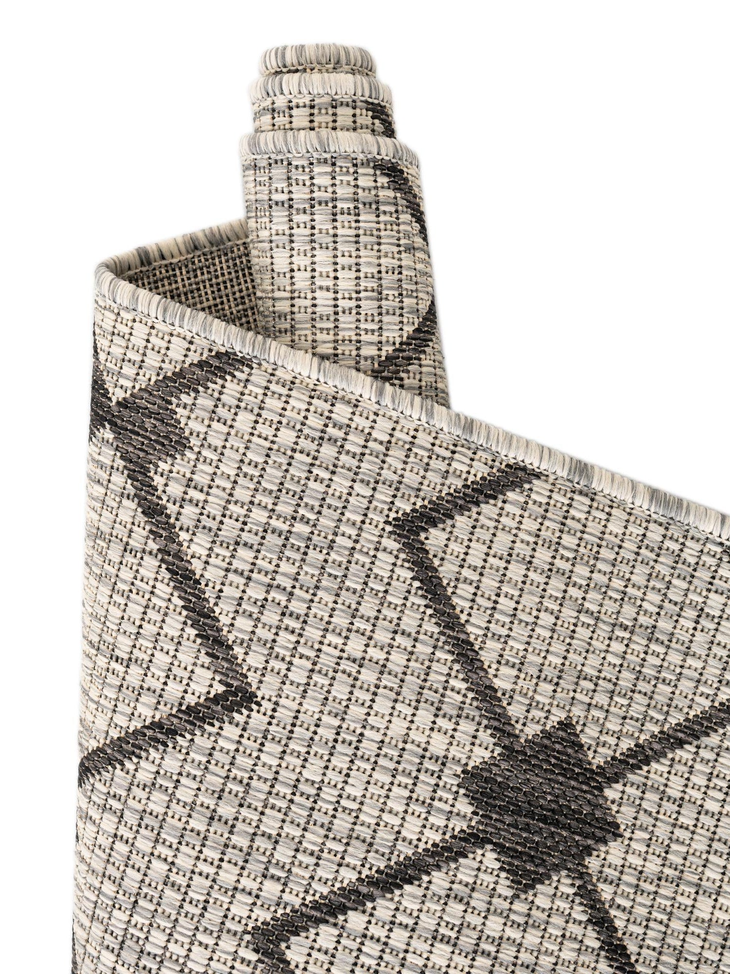 Gray 7' 10 x 7' 10 Outdoor Trellis Square Area Rug Weather Resistant for Patio, Deck, Terrace, Balcony, Porch Geometric Design Water Safe Outside Carpet for Sale at Rug Engine