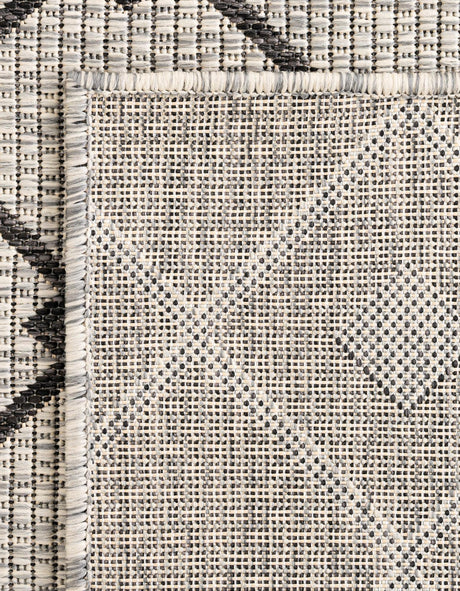 Gray 7' 10 x 7' 10 Outdoor Trellis Octagon Area Rug Weather Resistant for Patio, Deck, Terrace, Balcony, Porch Geometric Design Water Safe Outside Carpet for Sale at Rug Engine