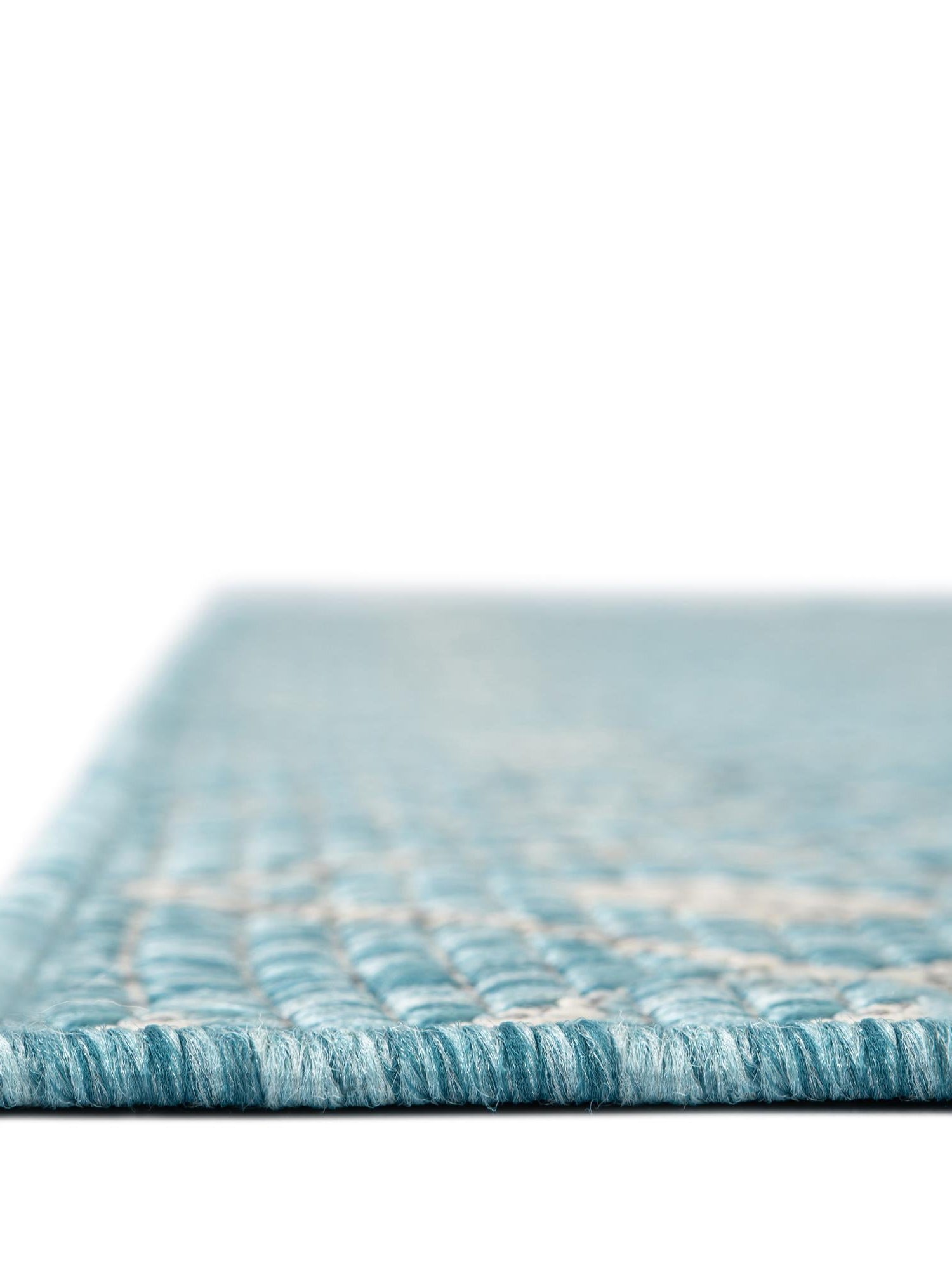 Aqua 7' 10 x 7' 10 Outdoor Trellis Octagon Area Rug Weather Resistant for Patio, Deck, Terrace, Balcony, Porch Geometric Design Water Safe Outside Carpet for Sale at Rug Engine