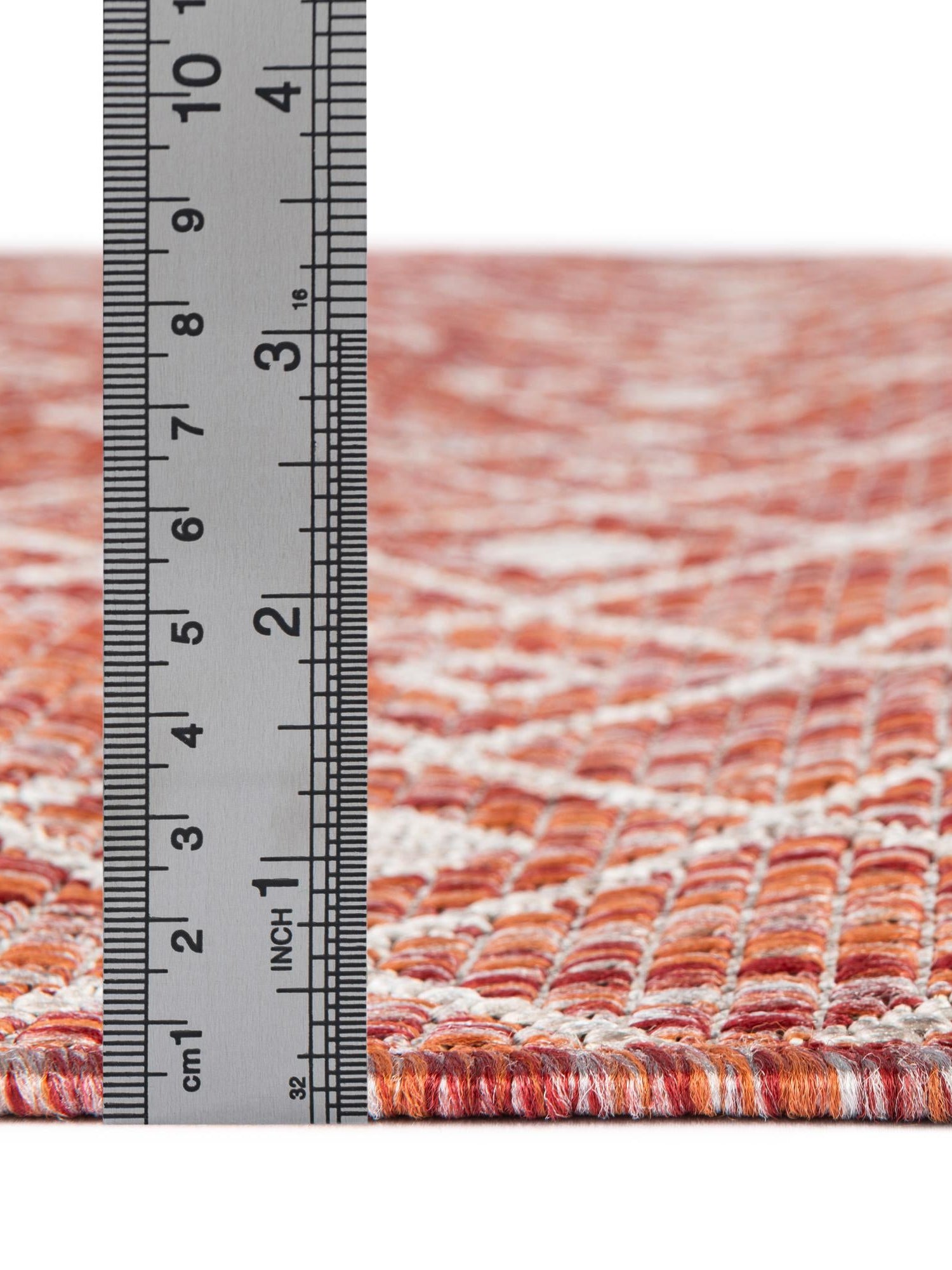 Rust Red 5' 3 x 5' 3 Outdoor Trellis Octagon Area Rug Weather Resistant for Patio, Deck, Terrace, Balcony, Porch Geometric Design Water Safe Outside Carpet for Sale at Rug Engine