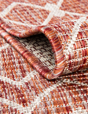 Rust Red 7' 10 x 7' 10 Outdoor Trellis Octagon Area Rug Weather Resistant for Patio, Deck, Terrace, Balcony, Porch Geometric Design Water Safe Outside Carpet for Sale at Rug Engine