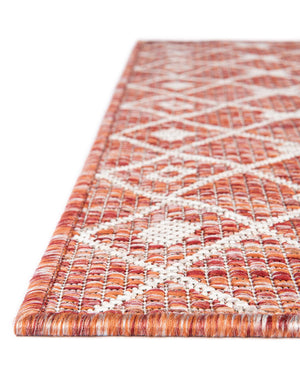 Rust Red 7' 10 x 7' 10 Outdoor Trellis Octagon Area Rug Weather Resistant for Patio, Deck, Terrace, Balcony, Porch Geometric Design Water Safe Outside Carpet for Sale at Rug Engine
