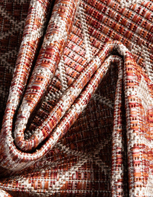 Rust Red 7' 10 x 7' 10 Outdoor Trellis Octagon Area Rug Weather Resistant for Patio, Deck, Terrace, Balcony, Porch Geometric Design Water Safe Outside Carpet for Sale at Rug Engine