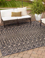 Charcoal Gray 13' 1 x 13' 1 Outdoor Trellis Square Rug
