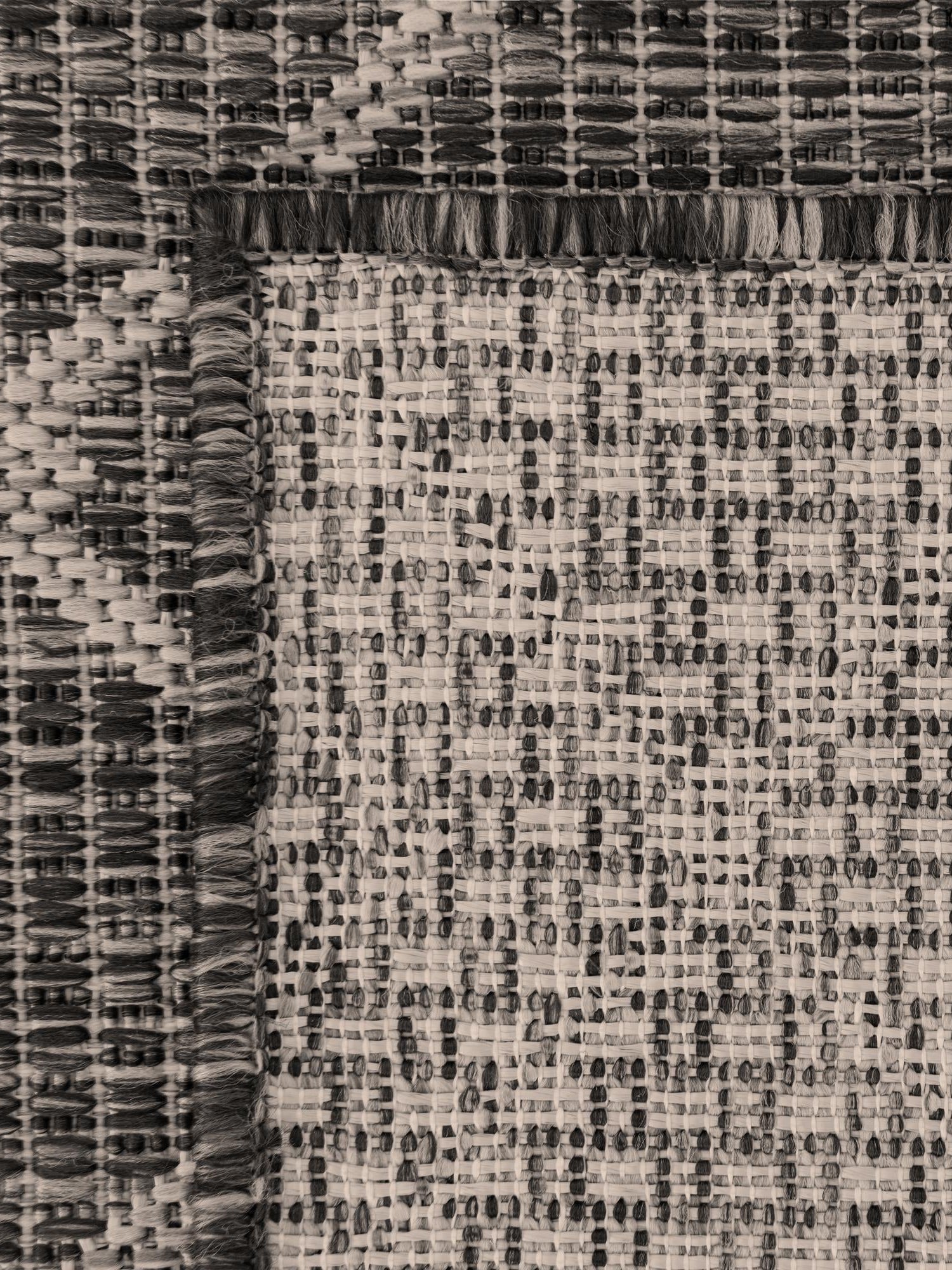 Charcoal Gray 7' 10 x 7' 10 Outdoor Trellis Square Area Rug Weather Resistant for Patio, Deck, Terrace, Balcony, Porch Geometric Design Water Safe Outside Carpet for Sale at Rug Engine
