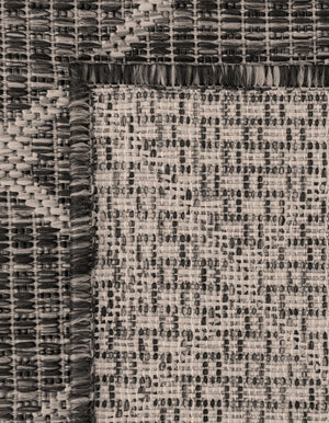 Charcoal Gray 10' 8 x 10' 8 Outdoor Trellis Square Area Rug Weather Resistant for Patio, Deck, Terrace, Balcony, Porch Geometric Design Water Safe Outside Carpet for Sale at Rug Engine