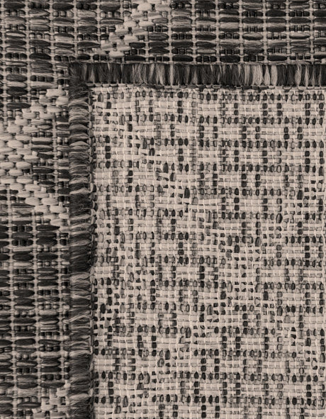 Charcoal Gray 7' 10 x 7' 10 Outdoor Trellis Octagon Area Rug Weather Resistant for Patio, Deck, Terrace, Balcony, Porch Geometric Design Water Safe Outside Carpet for Sale at Rug Engine