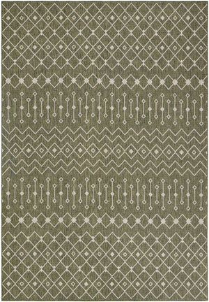 Green 10' x 14' 1 Outdoor Trellis Rectangle Area Rug Weather Resistant for Patio, Deck, Terrace, Balcony, Porch Geometric Design Water Safe Outside Carpet for Sale at Rug Engine