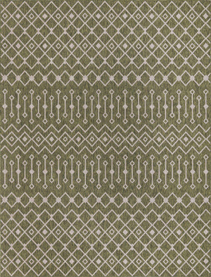 Green 10' x 13' 1 Outdoor Trellis Rectangle Area Rug Weather Resistant for Patio, Deck, Terrace, Balcony, Porch Geometric Design Water Safe Outside Carpet for Sale at Rug Engine