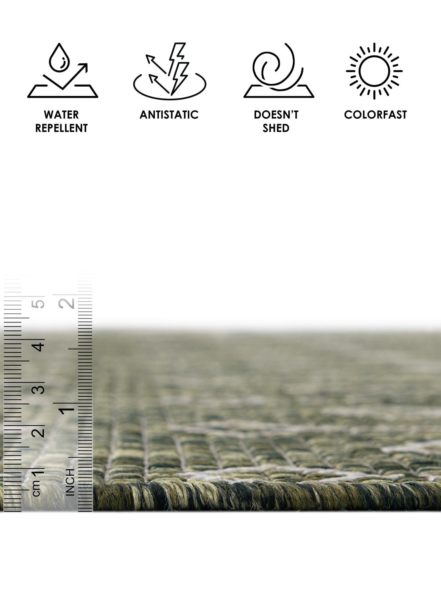 Green 10' 8 x 10' 8 Outdoor Trellis Square Area Rug Weather Resistant for Patio, Deck, Terrace, Balcony, Porch Geometric Design Water Safe Outside Carpet for Sale at Rug Engine