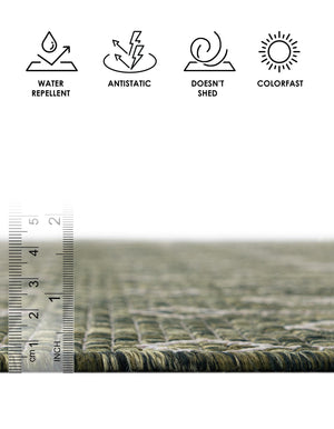 Green 10' 8 x 10' 8 Outdoor Trellis Square Area Rug Weather Resistant for Patio, Deck, Terrace, Balcony, Porch Geometric Design Water Safe Outside Carpet for Sale at Rug Engine