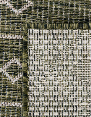 Green 5' 3 x 5' 3 Outdoor Trellis Octagon Area Rug Weather Resistant for Patio, Deck, Terrace, Balcony, Porch Geometric Design Water Safe Outside Carpet for Sale at Rug Engine