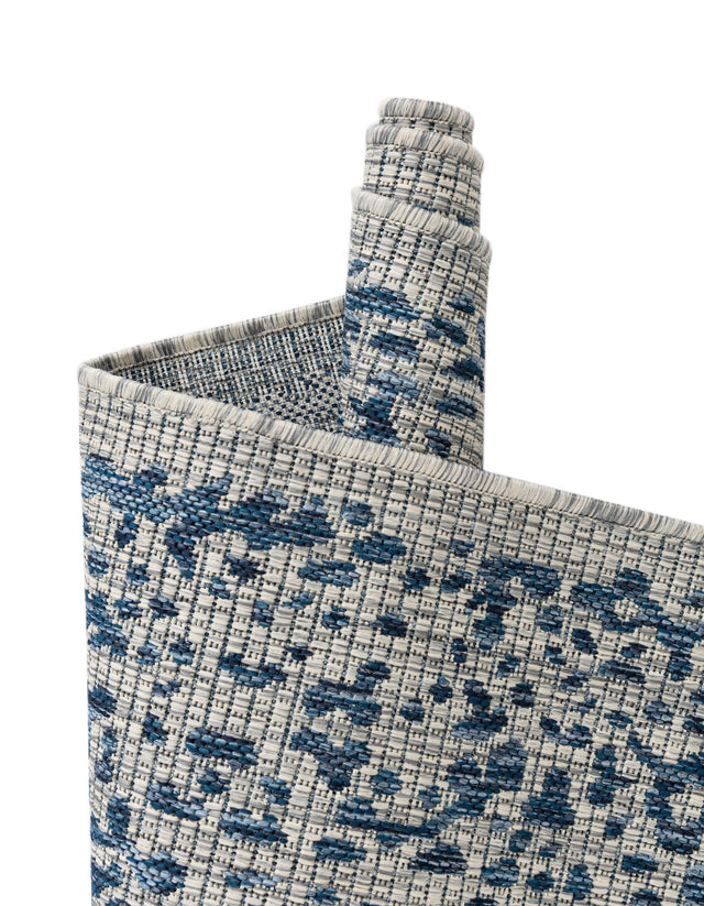 Blue 13' 1 x 13' 1 Outdoor Traditional Square Area Rug Weather Resistant for Patio, Deck, Terrace, Balcony, Porch Classical Design Outside Carpet for Sale at Rug Engine