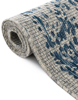 Blue 13' 1 x 13' 1 Outdoor Traditional Square Area Rug Weather Resistant for Patio, Deck, Terrace, Balcony, Porch Classical Design Outside Carpet for Sale at Rug Engine