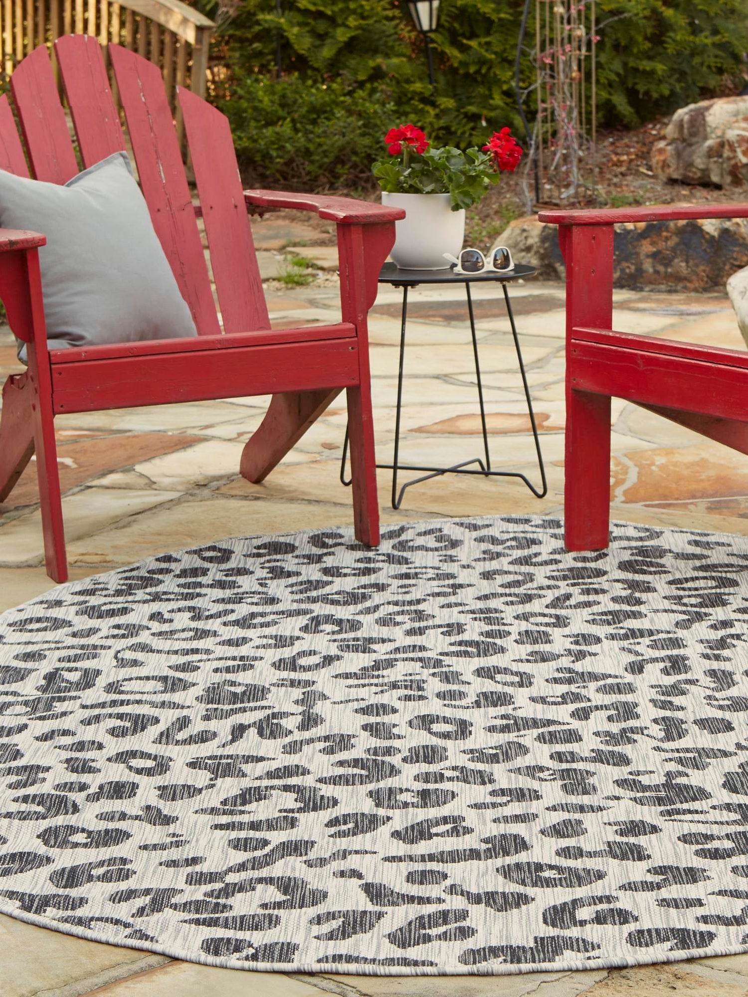 Light Gray 3' 1 x 5' 3 Outdoor Safari Oval Area Rug Weather Resistant for Patio, Deck, Terrace, Balcony, Porch Animal Print Wildlife Nature Carpet for Sale at Rug Engine