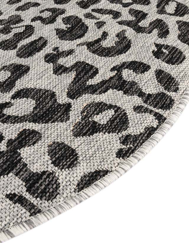 Light Gray 5' 3 x 8' Outdoor Safari Oval Area Rug Weather Resistant for Patio, Deck, Terrace, Balcony, Porch Animal Print Wildlife Nature Carpet for Sale at Rug Engine