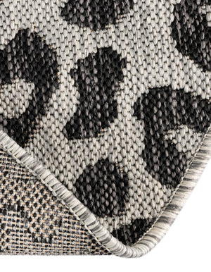 Light Gray 3' 1 x 5' 3 Outdoor Safari Oval Area Rug Weather Resistant for Patio, Deck, Terrace, Balcony, Porch Animal Print Wildlife Nature Carpet for Sale at Rug Engine