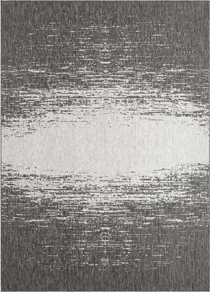 Charcoal Gray 10' x 14' 1 Outdoor Modern Rectangle Area Rug Weather Resistant for Patio, Deck, Terrace, Balcony, Porch 100% Polypropylene Modern Outside Carpet for Sale at Rug Engine