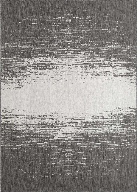 Charcoal Gray 10' x 14' 1 Outdoor Modern Rectangle Area Rug Weather Resistant for Patio, Deck, Terrace, Balcony, Porch 100% Polypropylene Modern Outside Carpet for Sale at Rug Engine