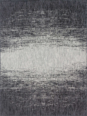 Charcoal Gray 10' x 13' 1 Outdoor Modern Rectangle Area Rug Weather Resistant for Patio, Deck, Terrace, Balcony, Porch 100% Polypropylene Modern Outside Carpet for Sale at Rug Engine