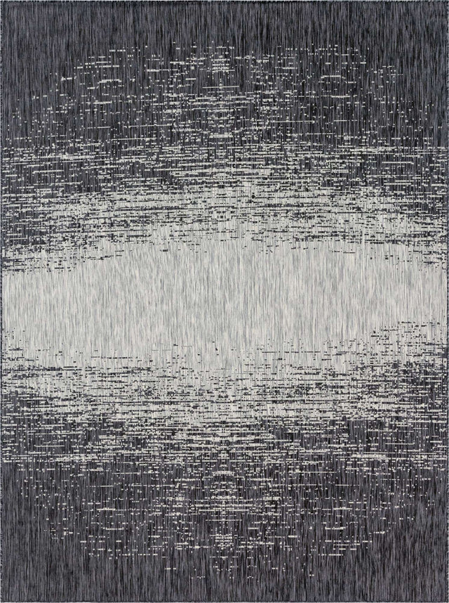 Charcoal Gray 10' x 13' 1 Outdoor Modern Rectangle Area Rug Weather Resistant for Patio, Deck, Terrace, Balcony, Porch 100% Polypropylene Modern Outside Carpet for Sale at Rug Engine