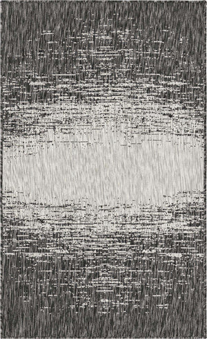 Charcoal Gray 3' 1 x 5' 3 Outdoor Modern Rectangle Area Rug Weather Resistant for Patio, Deck, Terrace, Balcony, Porch 100% Polypropylene Modern Outside Carpet for Sale at Rug Engine
